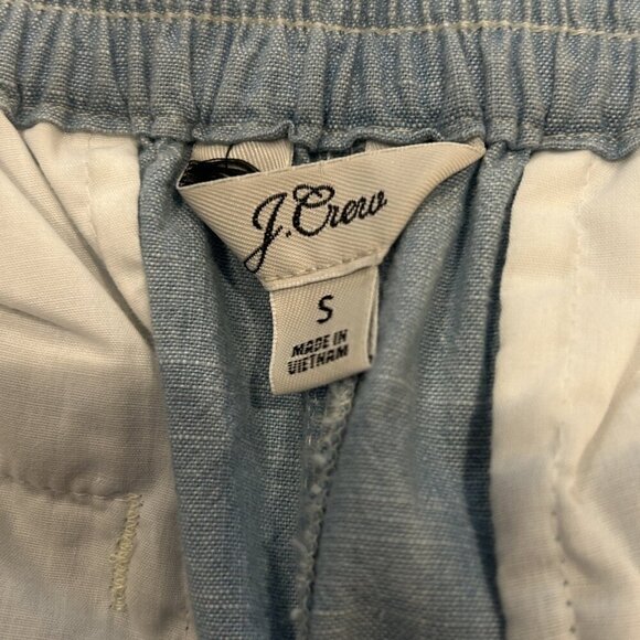 J. Crew Light Blue Chambray Coastal Casual Ankle Pants Drawstring Waist Size S - Picture 7 of 10